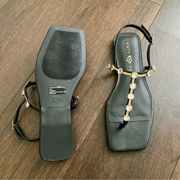 Katy Perry Collections Shoes - NEW Katy Perry Resortwear Camie Gemstone Ankle Strap Square Toe Thong Sandal